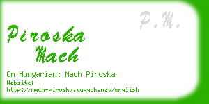 piroska mach business card